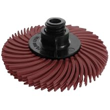 JoolTool Scotch-Brite Maroon Radial Bristle Brush Assembled with Plastic Tapered Mandrel Hub, Grit 220