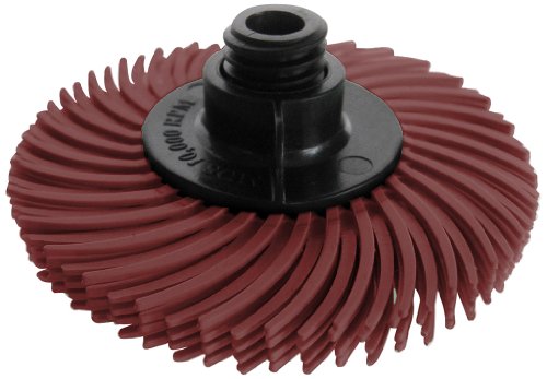 JoolTool 3M Scotch-Brite Maroon Radial Bristle Brush Assembled with Plastic Tapered Mandrel Hub, 4 Ply, 2