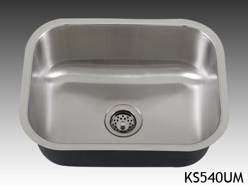 Single Bowl Stainless Steel Undermount 16 Gauge Kitchen Sink w/ Drain
