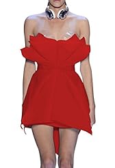 Sexy Strapless Spring Summer Floral Print Open-Back Homecoming Dress/Prom Dress/Party Dress 