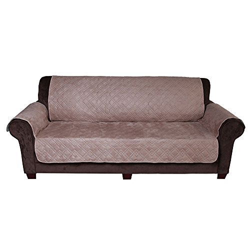 INNOCESSORIES&reg; Deluxe Pets Anti-slip Water Resistant Microfiber Suede Chair Loveseat Sofa Furniture Protector Slipcover (Sofa, Tan)