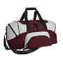Port & Company Colorblock Small Sport Duffel, Maroon / Grey