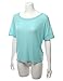 Doublju Women Casual Boat Neck Loose Fit Half Sleeve MiddleTop