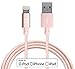 Volts Nylon Braided Lightning to USB Cable with 8-Pin Connector for Apple iPhone 6, 6 Plus, iPod, iPad, Apple MFi Certified, 2 Meter - Rose Gold ...