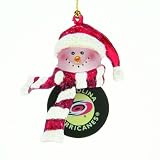 Pack of 4 NHL Carolina Hurricanes Hockey Puck Snowman Christmas Ornaments 2.75"