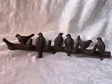 Cast Iron Birds On Branch Wall Hook Plaque