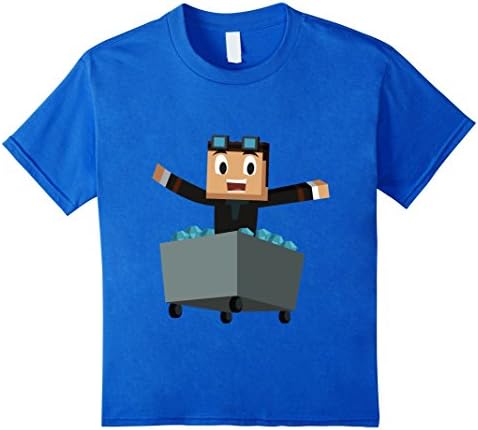 Kids The Diamond Minecart Youtuber T-Shirt for Kids 10 Royal Blue