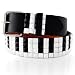 GENUINE LEATHER BLACK PIANO STUDDED SNAP ON BELT WITH A DETACHABLE BUCKLE WILL FIT ANY BUCKLE
