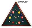 Cherry Triangle Billiard Clock Spruce Mali Felt