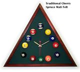 Cherry Triangle Billiard Clock Spruce Mali Felt