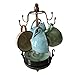 Creation Core Vintage Bronze Iron Coffee Cup Holder Storage Premium Rustic Tea Mug and Saucer Display Rack Holds 6 Cups