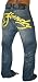 ED HARDY by Christian Audigier Tattoo Mens Loose Leg Logo Denim Jerry Jeans 34" Inseam