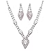 Accessoriesforever Women Bridal Wedding Prom Fashion Jewelry Set Elegant Rhinestone Pearl