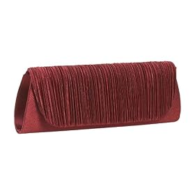 J. Furmani Pleated Satin Flap Clutch