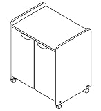 Mobile Utility Cabinet in Mahogany - Mayline Office Furniture - 2110MUMAHBLK