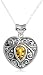 Sterling Silver Pear Citrine Heart Pendant, 18"
