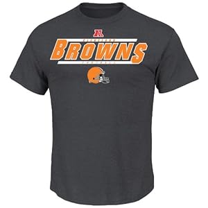 NFL Cleveland Browns Men's Control the Clock II Short Sleeve Tee, Charcoal, Large