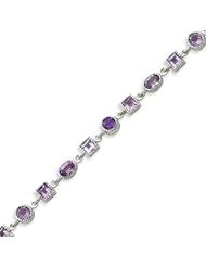 Sterling Silver Amethyst Bracelet - 7 Inch