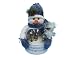 12 Snowman With Snowing Scene , Music & Light Blue/White