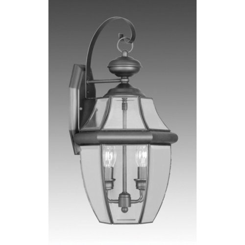 Monterey-04 - 2 Light Medium Outdoor Lighting Wall Lamp Fixture - Black - B1990