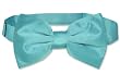 Vesuvio Napoli BOWTIE Solid TURQUOISE AQUA BLUE Color Men's Bow Tie for Tuxedo or Suit