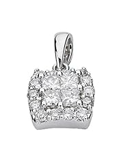 14K White Gold 0.45cttw Round Diamond Pendant