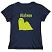 T-Shirt Womens Navy Blue " Maltese NEON " Dogs Large