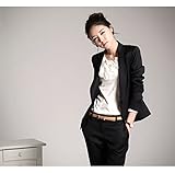 レディーススーツセット パンツスーツ J300　Ｌ　ブラック