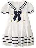 New White Navy Nautical Sailor Dress with Hat July 4th Pageant (6M to 24M)