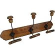 Triple Hook Old French Style Wood and Metal Wall Hook