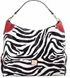 Dooney Bourke Large Zebra Sac Shoulder Bag Tote Red Trim