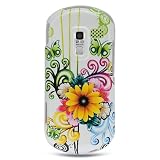 Samsung Restore M570 Butterfly Flower Bouquet On White Hard Crystal Snap-On Cover Case
