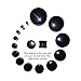 Pair of Genuine Black Agate Double Flair Stone Organic Ear Plugs 10G-1