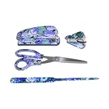 FloralDeskSetwithStapler,StapleRemover,LetterOpener,Scissors-PurplewithFlowers