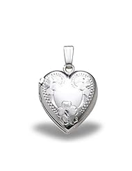 Sterling Silver Heart Small Locket 1/2 inch x 1/2 inch Sterling Silver