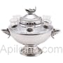 Silver Plated Caviar Server with Six Vodka Glasses