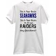 Go Seahawks This Is Your Brain Raiders Brain On Drugs Any Questions Football T Shirt Jersey (adult Xl)