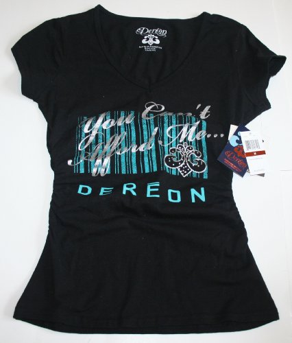 Dereon Women's/Junior's Fashion Tee Size: Medium 'You Can't Afford Me' Black