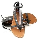 Gladiator Studded Design Slip-on Flats Thongs Sandals