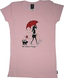 Emily the Strange juniors women's shirt tee Bad Weather Friends Pink