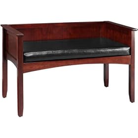 Hawthorne Window Seat, BLACK LEATHER, DARK CHERRY by Home Decorators Collection