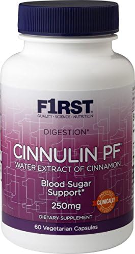 F1RST® Cinnulin PF For Healthy Blood Sugar Metabolism. Cinnamon Water Extract. Proprietary Extraction Process. Only Extract Standardized For Doubly Linked Type A Polymers