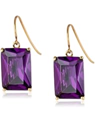 nOir Rectangle Cubic Zirconia Drop Earrings