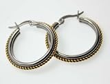 Two Tone Round Earring, Finest Quality Stainless Steel Jewelry