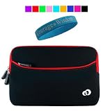 Neoprene Black with Red Sleeve for Barnes and Nobles Nook + Wisdom*Courage Wristband