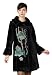 Aris A 100% Nylon Velvet Floral Patchwork Coat Jacket in Black Large