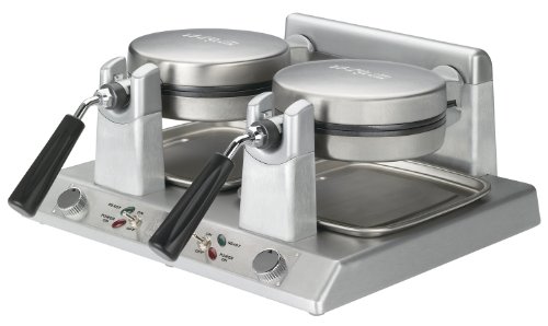 Waring Commercial WW250 Heavy-Duty Double Side-by-Side Belgian Waffle Maker, 120-volt