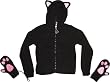 Emily the Strange juniors women's Kitty Ears Mittens Black Hoodie