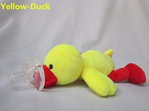 NEW Style Infant Baby Pacifier Plush Animal BPA Free Gumdrop Pacifier (Duck)