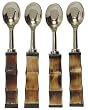 Decorative Condiment Spoon with Square Dyed Bamboo Handle Set of Four